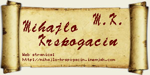 Mihajlo Krspogačin vizit kartica
